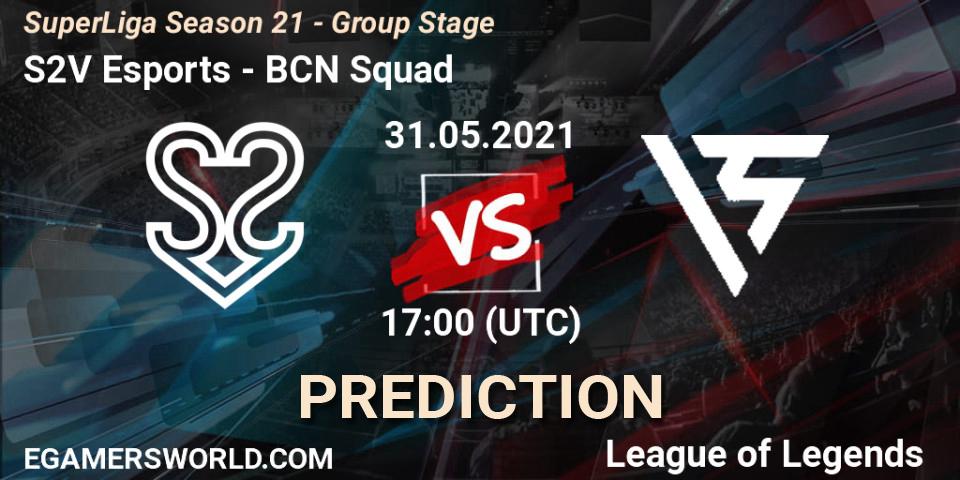 Pronósticos S2V Esports - BCN Squad. 31.05.2021 at 16:50. SuperLiga Season 21 - Group Stage - LoL