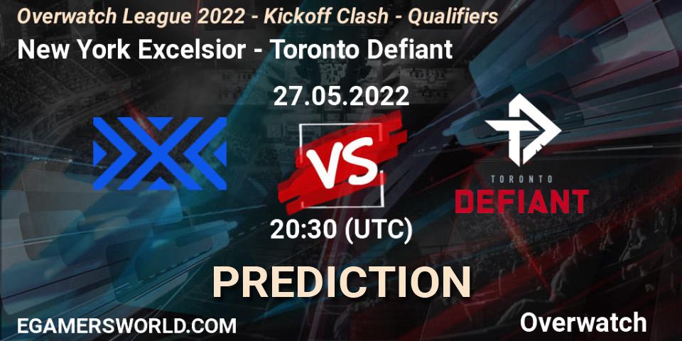 Pronósticos New York Excelsior - Toronto Defiant. 27.05.2022 at 20:30. Overwatch League 2022 - Kickoff Clash - Qualifiers - Overwatch