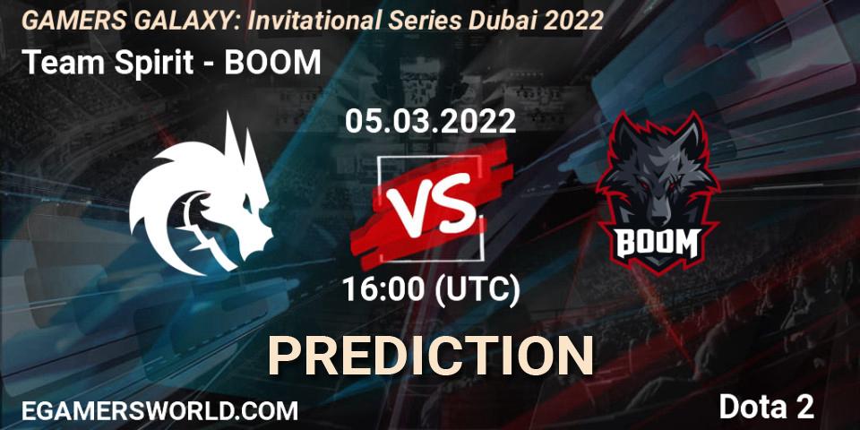 Pronósticos Team Spirit - BOOM. 05.03.2022 at 15:57. GAMERS GALAXY: Invitational Series Dubai 2022 - Dota 2