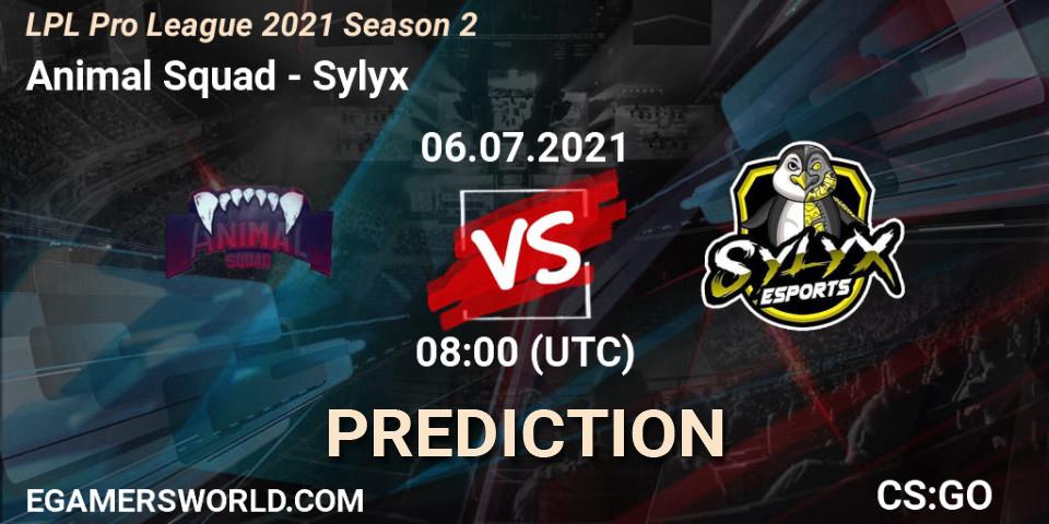 Pronósticos Animal Squad - Sylyx. 06.07.2021 at 08:00. LPL Pro League 2021 Season 2 - Counter-Strike (CS2)