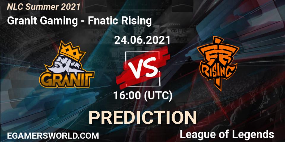 Pronósticos Granit Gaming - Fnatic Rising. 24.06.2021 at 16:00. NLC Summer 2021 - LoL