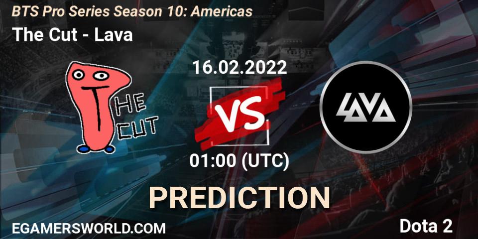 Pronósticos The Cut - Lava. 16.02.2022 at 01:03. BTS Pro Series Season 10: Americas - Dota 2