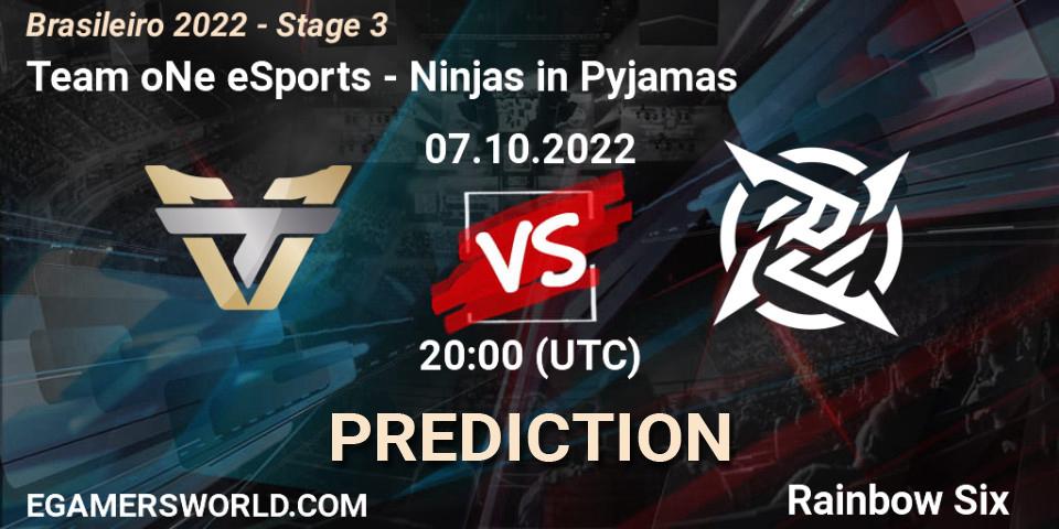 Pronósticos Team oNe eSports - Ninjas in Pyjamas. 07.10.22. Brasileirão 2022 - Stage 3 - Rainbow Six