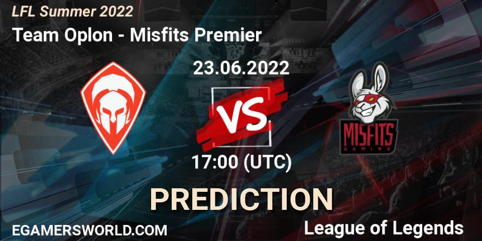 Pronósticos Team Oplon - Misfits Premier. 23.06.22. LFL Summer 2022 - LoL
