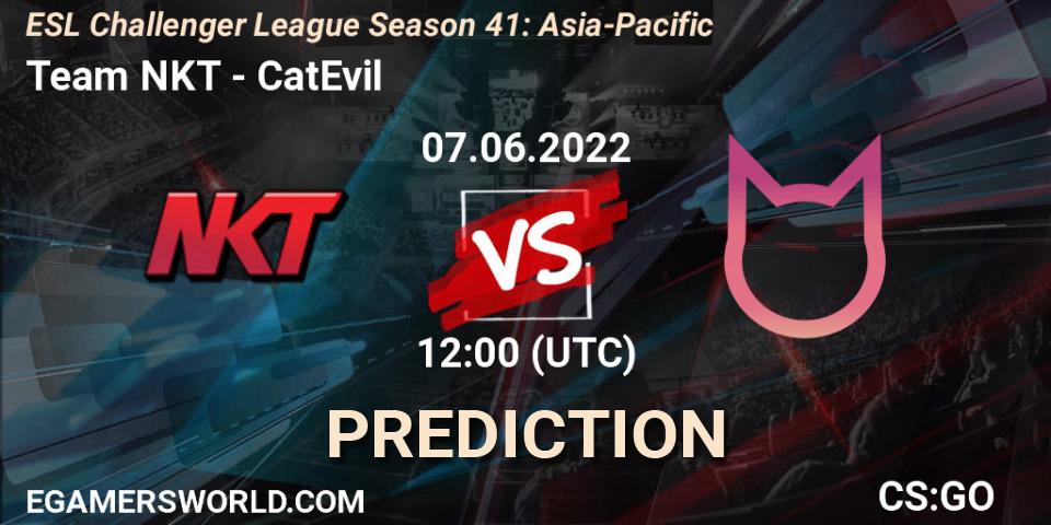 Pronósticos Team NKT - CatEvil. 07.06.2022 at 12:00. ESL Challenger League Season 41: Asia-Pacific - Counter-Strike (CS2)