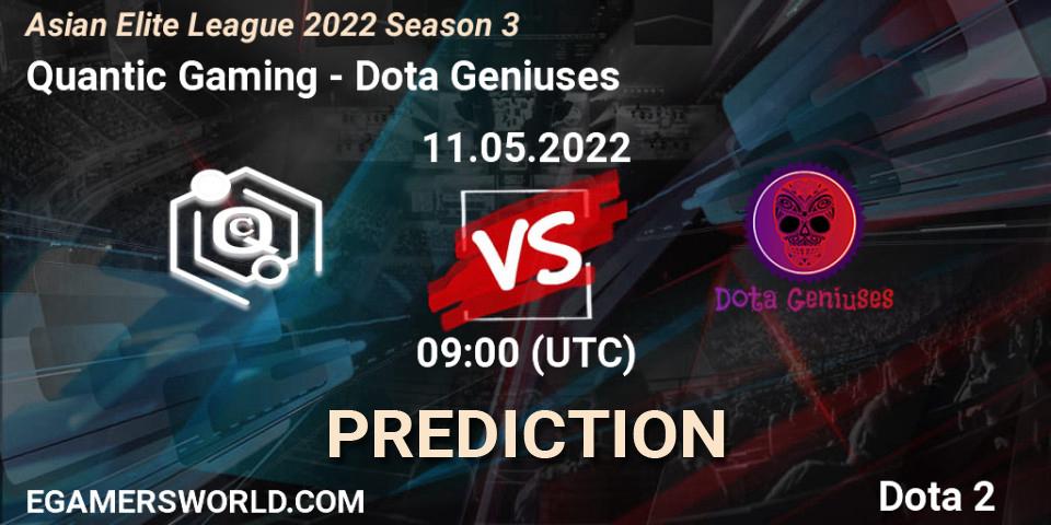 Pronósticos Quantic Gaming - Dota Geniuses. 11.05.22. Asian Elite League 2022 Season 3 - Dota 2