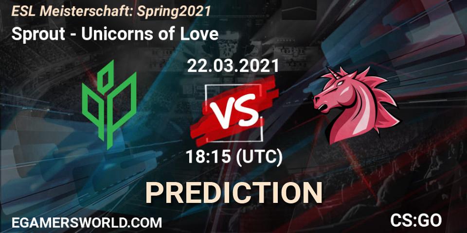 Pronósticos Sprout - Unicorns of Love. 22.03.21. ESL Meisterschaft: Spring 2021 - CS2 (CS:GO)
