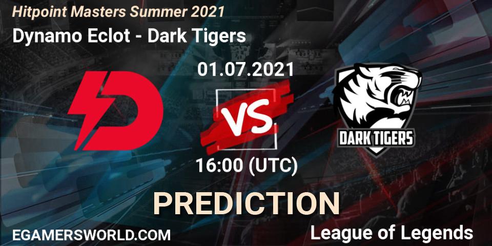 Pronósticos Dynamo Eclot - Dark Tigers. 01.07.2021 at 16:00. Hitpoint Masters Summer 2021 - LoL