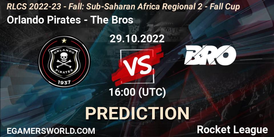 Pronósticos Orlando Pirates - The Bros. 29.10.2022 at 16:00. RLCS 2022-23 - Fall: Sub-Saharan Africa Regional 2 - Fall Cup - Rocket League