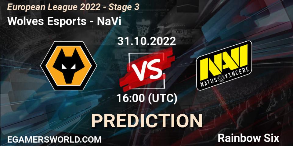 Pronósticos Wolves Esports - NaVi. 31.10.22. European League 2022 - Stage 3 - Rainbow Six