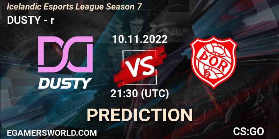 Pronósticos DUSTY - Þór. 10.11.2022 at 21:30. Icelandic Esports League Season 7 - Counter-Strike (CS2)
