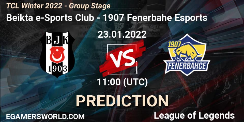 Pronósticos Beşiktaş e-Sports Club - 1907 Fenerbahçe Esports. 23.01.2022 at 11:00. TCL Winter 2022 - Group Stage - LoL