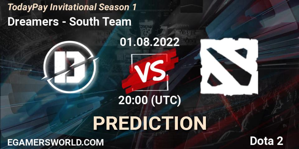 Pronósticos Dreamers - South Team. 01.08.2022 at 20:04. TodayPay Invitational Season 1 - Dota 2