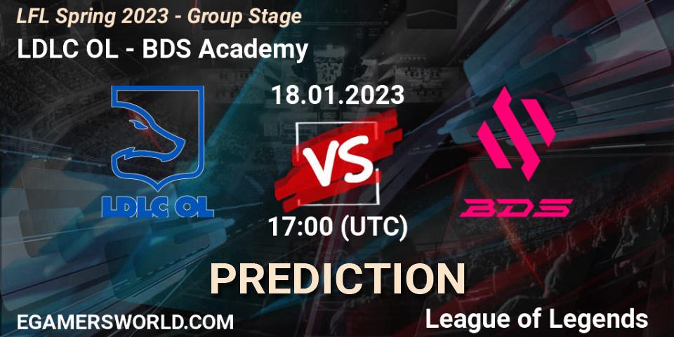Pronósticos LDLC OL - BDS Academy. 18.01.2023 at 17:00. LFL Spring 2023 - Group Stage - LoL
