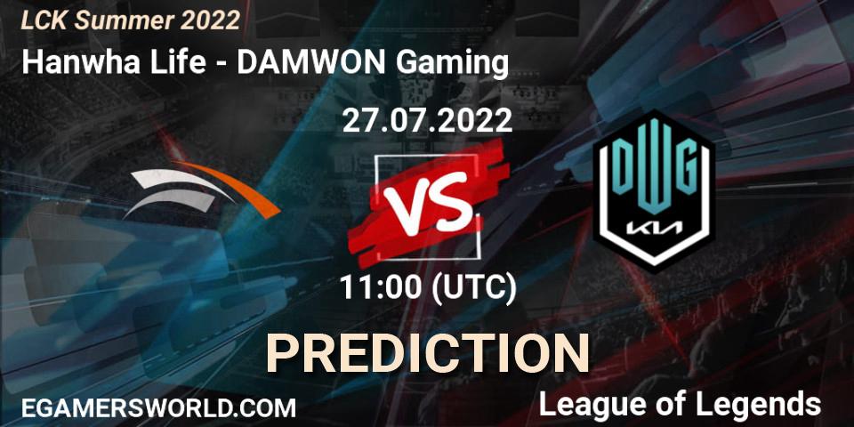 Pronósticos Hanwha Life - DAMWON Gaming. 27.07.2022 at 11:00. LCK Summer 2022 - LoL