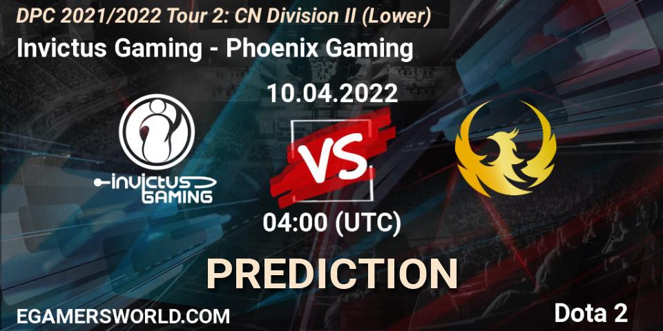 Pronósticos Invictus Gaming - Phoenix Gaming. 15.04.22. DPC 2021/2022 Tour 2: CN Division II (Lower) - Dota 2