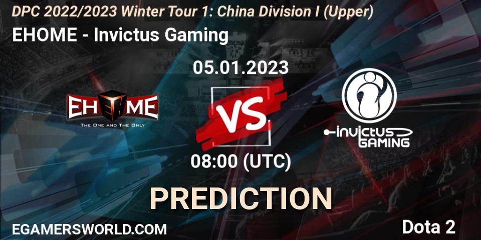 Pronósticos EHOME - Invictus Gaming. 05.01.23. DPC 2022/2023 Winter Tour 1: CN Division I (Upper) - Dota 2