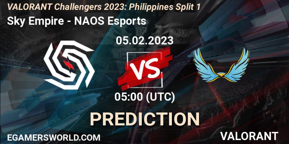 Pronósticos Sky Empire - NAOS Esports. 05.02.23. VALORANT Challengers 2023: Philippines Split 1 - VALORANT