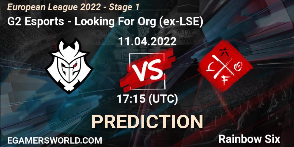 Pronósticos G2 Esports - Looking For Org (ex-LSE). 11.04.22. European League 2022 - Stage 1 - Rainbow Six
