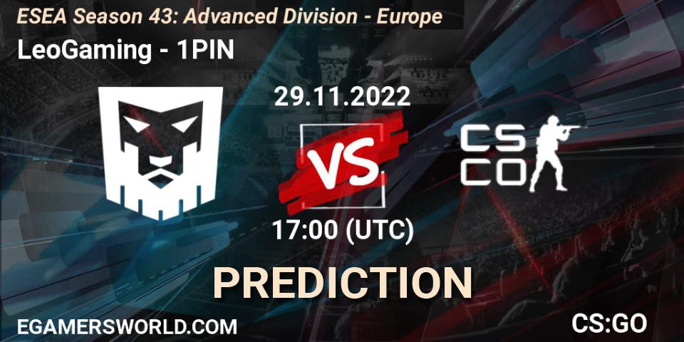 Pronósticos LeoGaming - 1PIN. 29.11.22. ESEA Season 43: Advanced Division - Europe - CS2 (CS:GO)