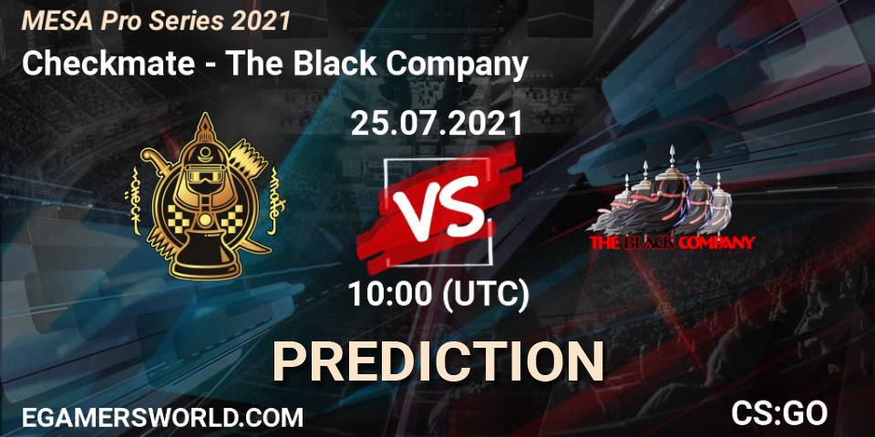 Pronósticos Checkmate - The Black Company. 25.07.2021 at 12:00. MESA Pro Series 2021 - Counter-Strike (CS2)