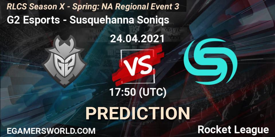 Pronósticos G2 Esports - Susquehanna Soniqs. 24.04.2021 at 17:50. RLCS Season X - Spring: NA Regional Event 3 - Rocket League