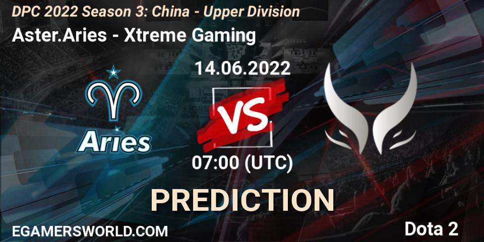 Pronósticos Aster.Aries - Xtreme Gaming. 14.06.22. DPC 2021/2022 China Tour 3: Division I - Dota 2