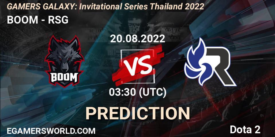 Pronósticos BOOM - RSG. 20.08.2022 at 03:30. GAMERS GALAXY: Invitational Series Thailand 2022 - Dota 2