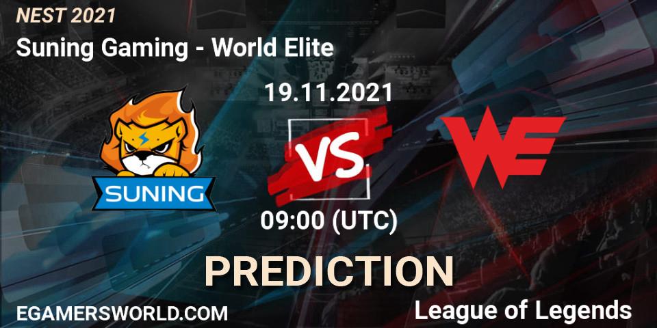 Pronósticos Suning Gaming - World Elite. 19.11.21. NEST 2021 - LoL