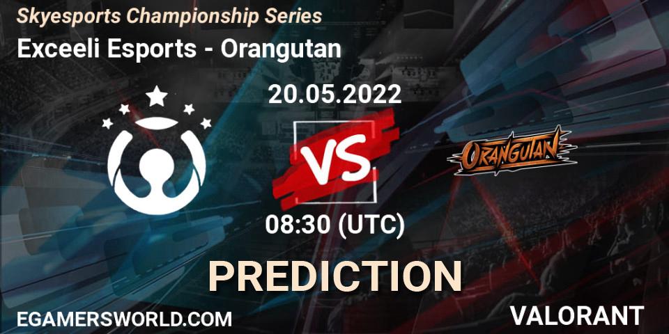 Pronósticos Exceeli Esports - Orangutan. 20.05.2022 at 08:30. Skyesports Championship Series - VALORANT