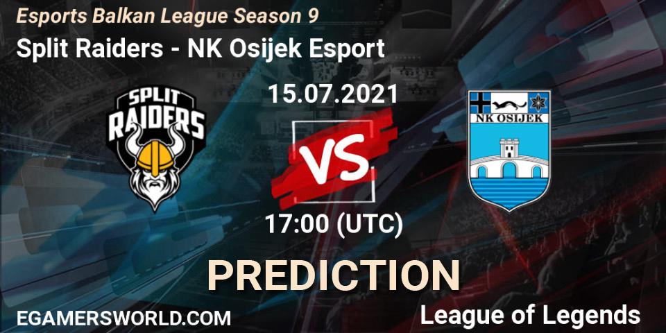 Pronósticos Split Raiders - NK Osijek Esport. 15.07.2021 at 17:00. Esports Balkan League Season 9 - LoL