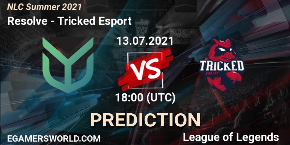Pronósticos Resolve - Tricked Esport. 13.07.2021 at 18:00. NLC Summer 2021 - LoL