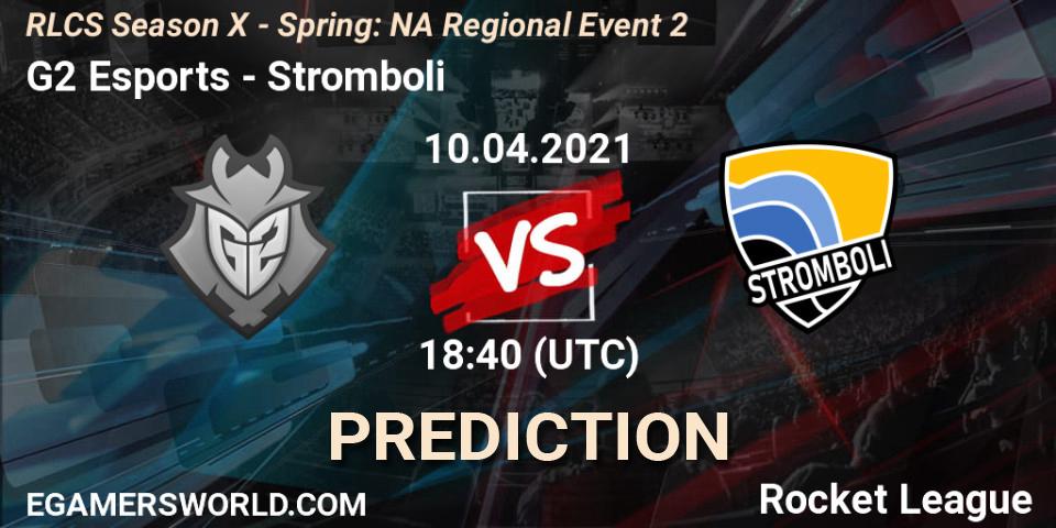 Pronósticos G2 Esports - Stromboli. 10.04.2021 at 18:20. RLCS Season X - Spring: NA Regional Event 2 - Rocket League