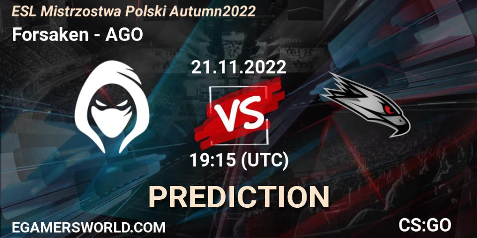 Pronósticos Forsaken - AGO. 21.11.2022 at 19:15. ESL Mistrzostwa Polski Autumn 2022 - Counter-Strike (CS2)
