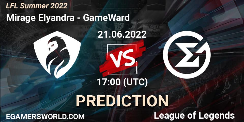 Pronósticos Mirage Elyandra - GameWard. 21.06.2022 at 17:00. LFL Summer 2022 - LoL
