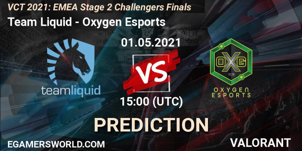 Pronósticos Team Liquid - Oxygen Esports. 01.05.2021 at 15:00. VCT 2021: EMEA Stage 2 Challengers Finals - VALORANT