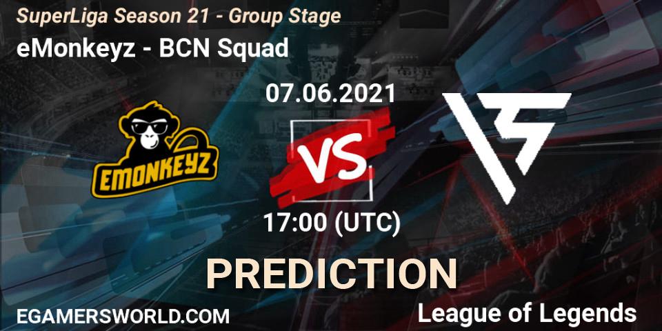 Pronósticos eMonkeyz - BCN Squad. 07.06.2021 at 17:00. SuperLiga Season 21 - Group Stage - LoL