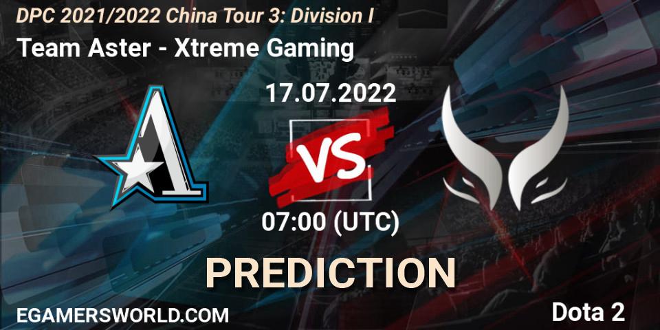 Pronósticos Team Aster - Xtreme Gaming. 17.07.2022 at 07:18. DPC 2021/2022 China Tour 3: Division I - Dota 2
