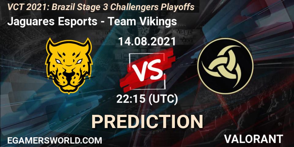 Pronósticos Jaguares Esports - Team Vikings. 14.08.2021 at 23:15. VCT 2021: Brazil Stage 3 Challengers Playoffs - VALORANT