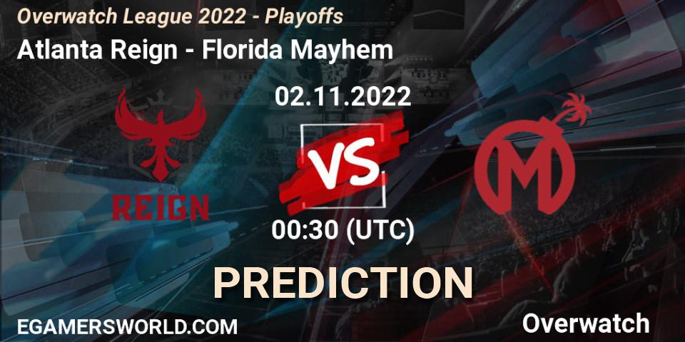 Pronósticos Atlanta Reign - Florida Mayhem. 02.11.22. Overwatch League 2022 - Playoffs - Overwatch