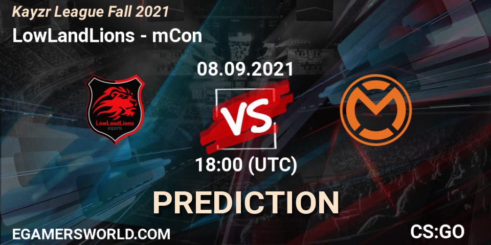 Pronósticos LowLandLions - mCon. 08.09.2021 at 18:00. Kayzr League Fall 2021 - Counter-Strike (CS2)