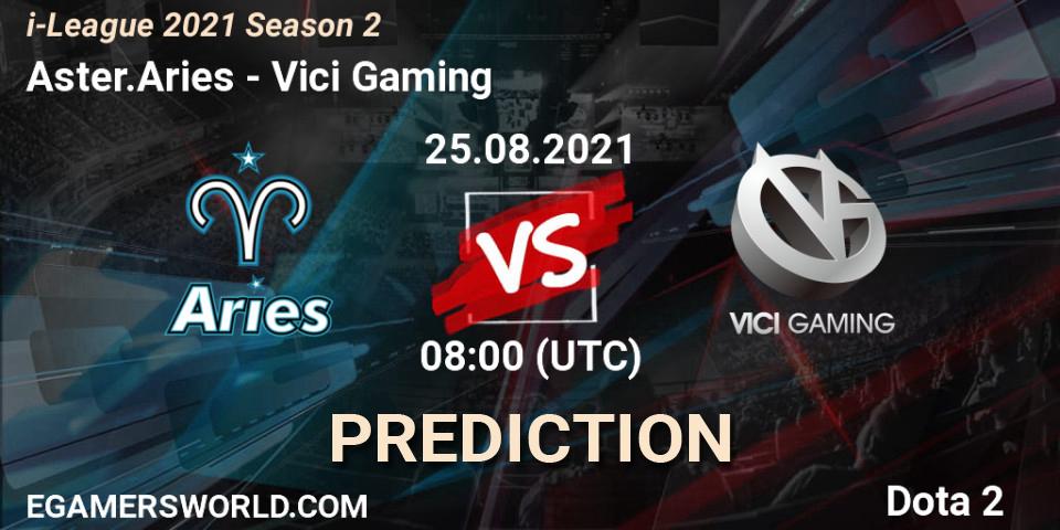 Pronósticos Aster.Aries - Vici Gaming. 25.08.21. i-League 2021 Season 2 - Dota 2