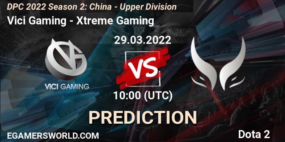 Pronósticos Vici Gaming - Xtreme Gaming. 29.03.2022 at 12:18. DPC 2021/2022 Tour 2 (Season 2): China Division I (Upper) - Dota 2