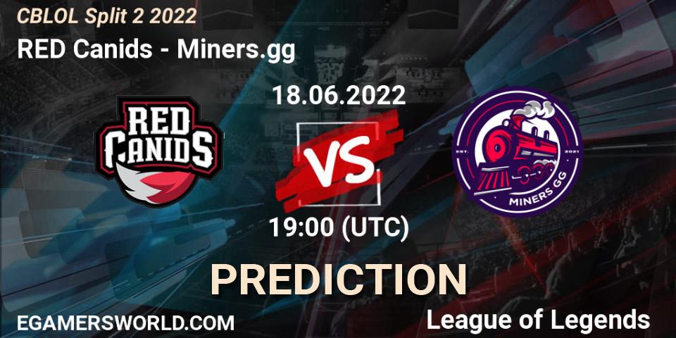 Pronósticos RED Canids - Miners.gg. 18.06.2022 at 19:40. CBLOL Split 2 2022 - LoL