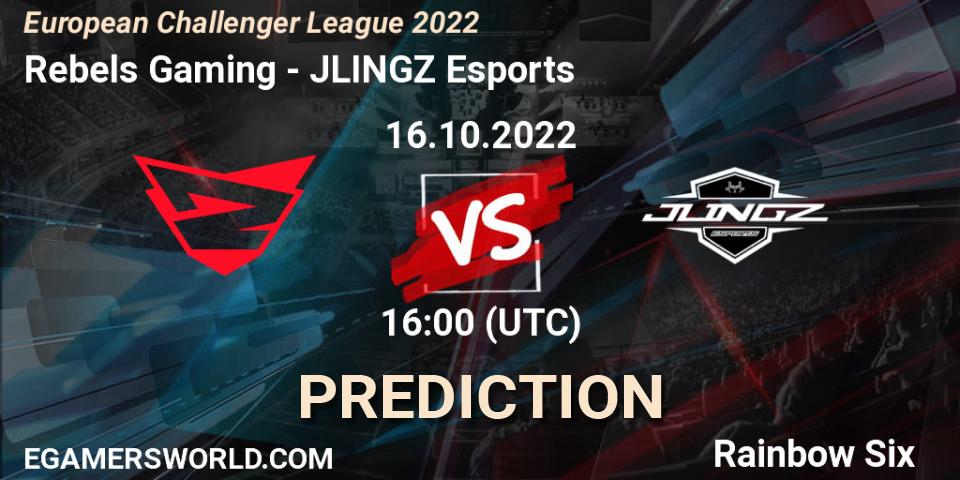 Pronósticos Rebels Gaming - JLINGZ Esports. 21.10.2022 at 16:00. European Challenger League 2022 - Rainbow Six