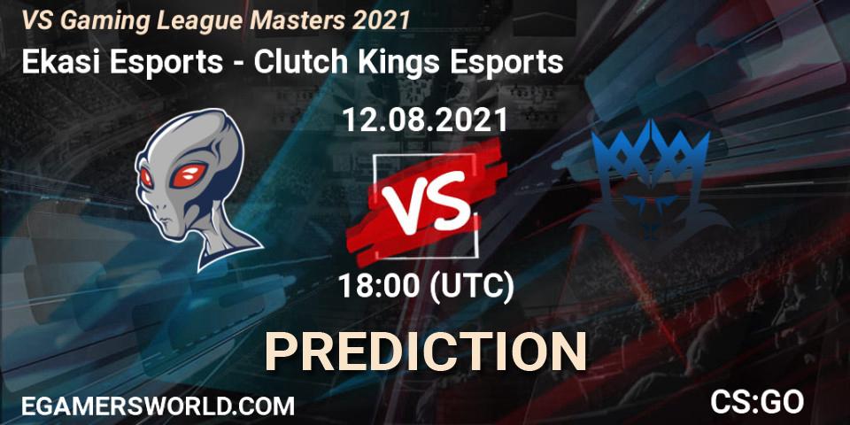 Pronósticos Ekasi Esports - Clutch Kings Esports. 12.08.2021 at 18:00. VS Gaming League Masters 2021 - Counter-Strike (CS2)