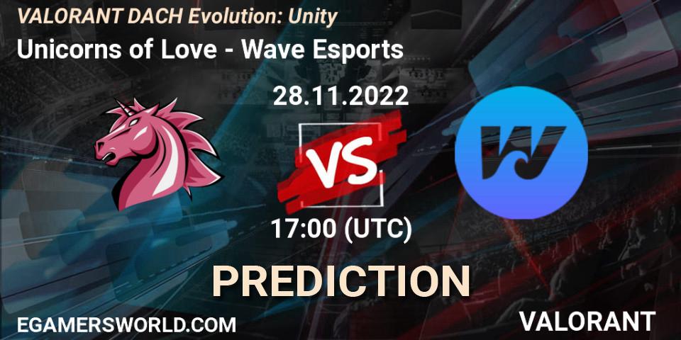 Pronósticos Unicorns of Love - Wave Esports. 28.11.22. VALORANT DACH Evolution: Unity - VALORANT