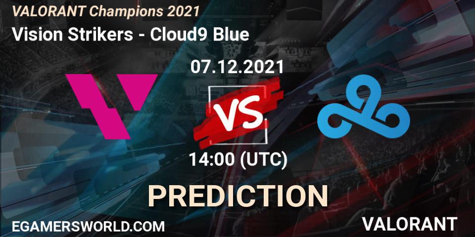 Pronósticos Vision Strikers - Cloud9 Blue. 07.12.2021 at 14:00. VALORANT Champions 2021 - VALORANT