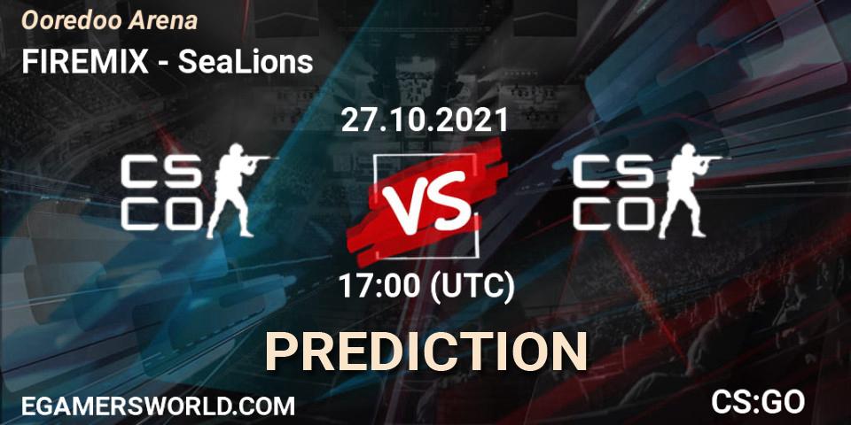 Pronósticos FIREMIX - SeaLions. 27.10.2021 at 17:00. Ooredoo Arena - Counter-Strike (CS2)