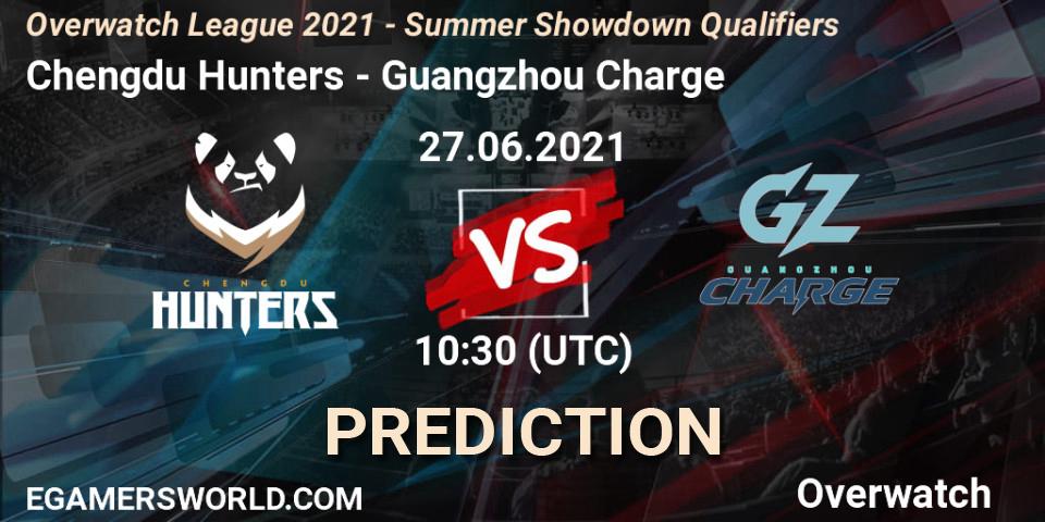 Pronósticos Chengdu Hunters - Guangzhou Charge. 27.06.2021 at 10:30. Overwatch League 2021 - Summer Showdown Qualifiers - Overwatch